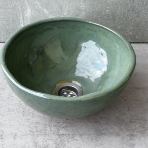 Ręcznie wykonana umywalka ceramiczna " zielony onyks"